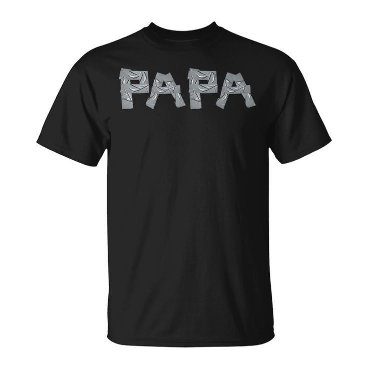 Proud Papa Fathers Day 2024 Dad Tape Style T-Shirt
