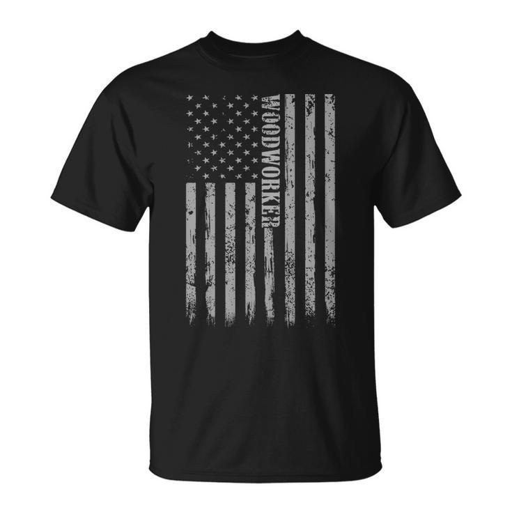 Proud Woodworking American Flag T-Shirt