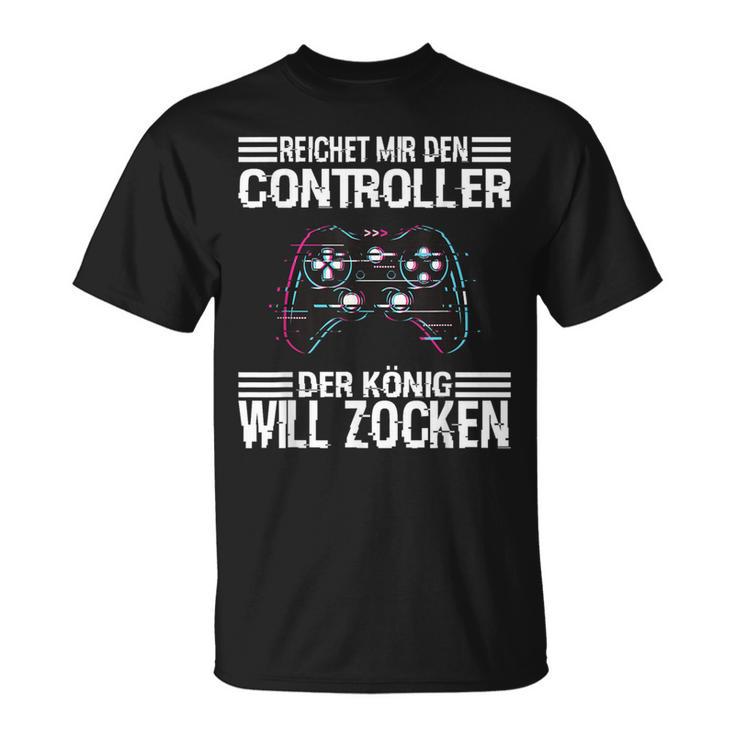 Ps5 Console Gamer Zocken Reichet Mir Den Controller König T-Shirt