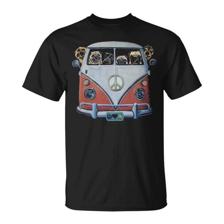 Pug Hippie Van Pug  Pug T-Shirt