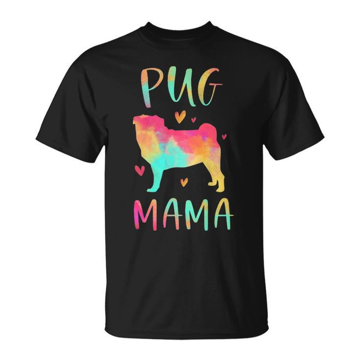Pug Mama Colorful Pug Dog Mom T-Shirt