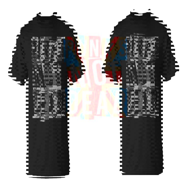 Punks Not Dead Vintage Uk London Flag Punk Is Not Dead Camiseta unisex