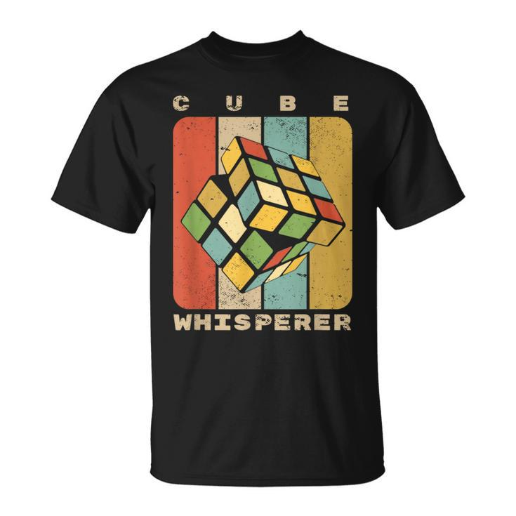 Puzzle Cube Whisperer Vintage Speed Cubing Youth Math T-Shirt