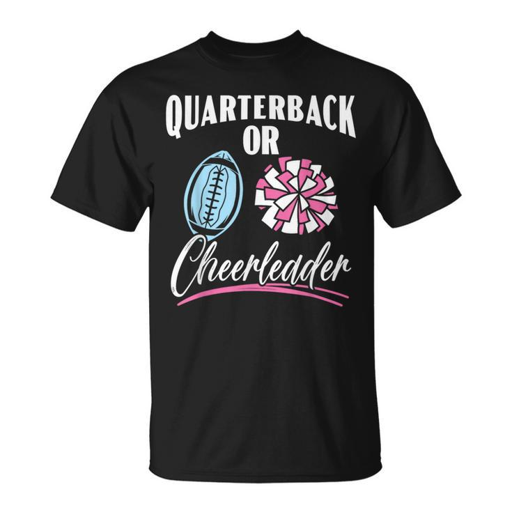 Quarterback Or Cheerleader Baby Announcement Gender Reveal T-Shirt