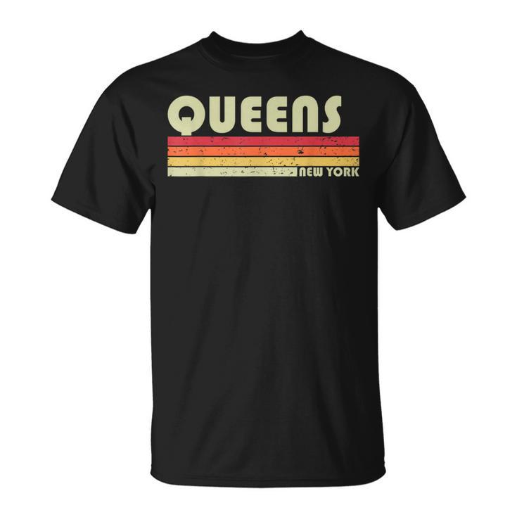 Queens Ny New York City Home Roots Retro 70S 80S T-Shirt