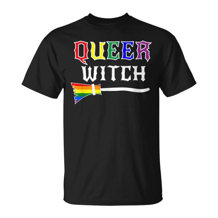 Queer Witch Pride Lesbian Gay Rainbow T-Shirt