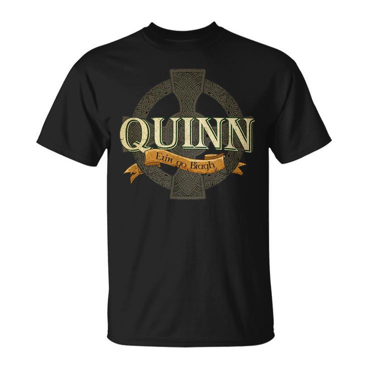 Quinn Irish Surname Quinn Irish Family Name Celtic Cross T-Shirt
