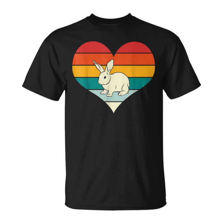 Rabbit Bunny Heart Valentines Day Retro Rabbit T-Shirt