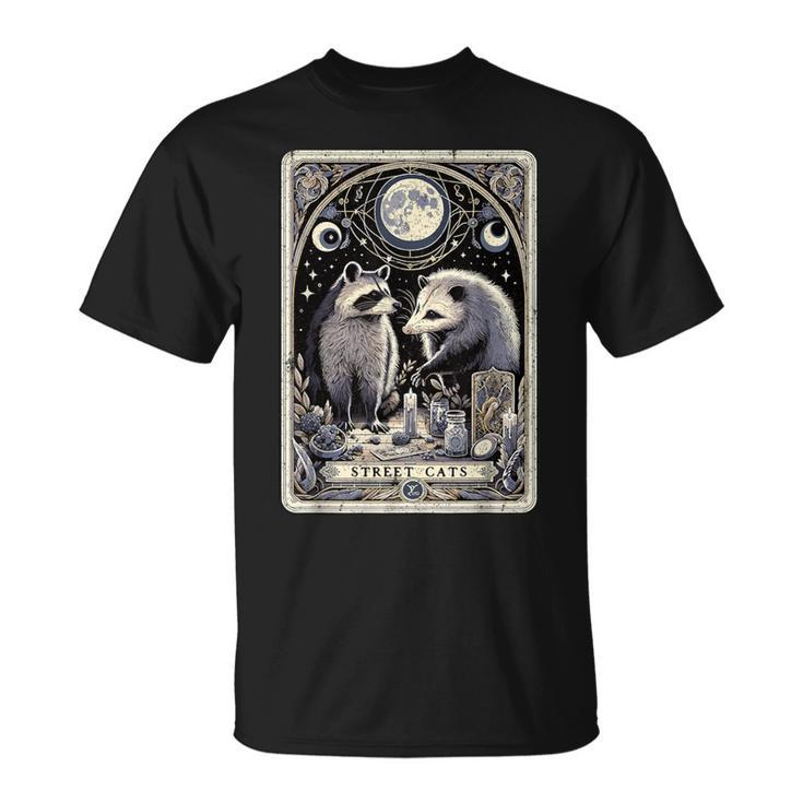 Raccoon Opossum Street Cats Tarot Card Witchcraft Possum T-Shirt