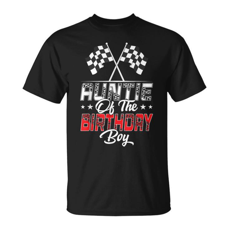 Race Car Auntie Of The Birthday Boy Racing Family Pit Crew T-Shirt