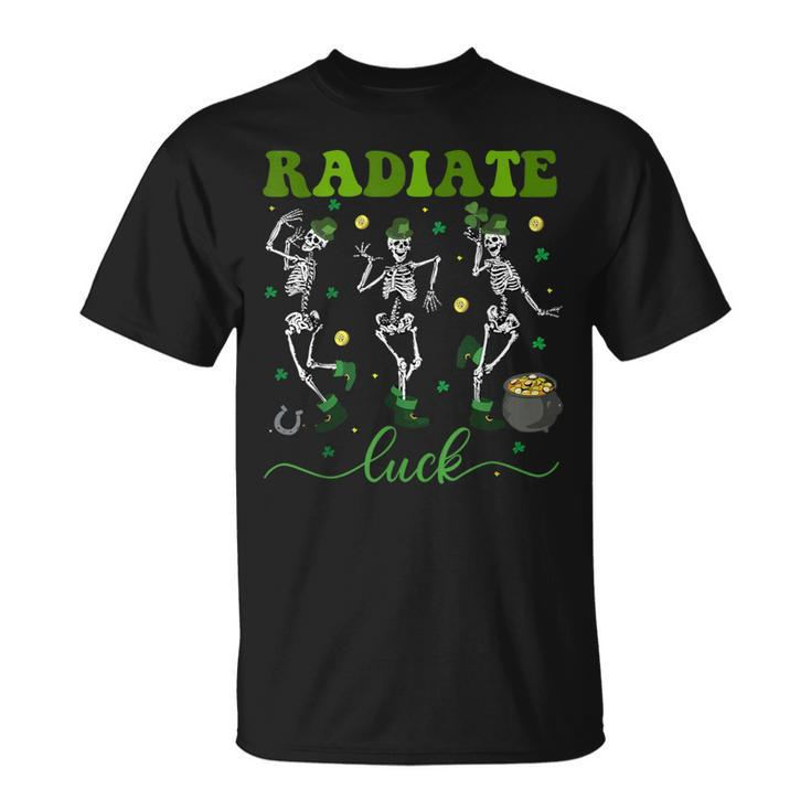 Radiate Luck Skeleton Radiology St Patrick's Day Rad Tech T-Shirt