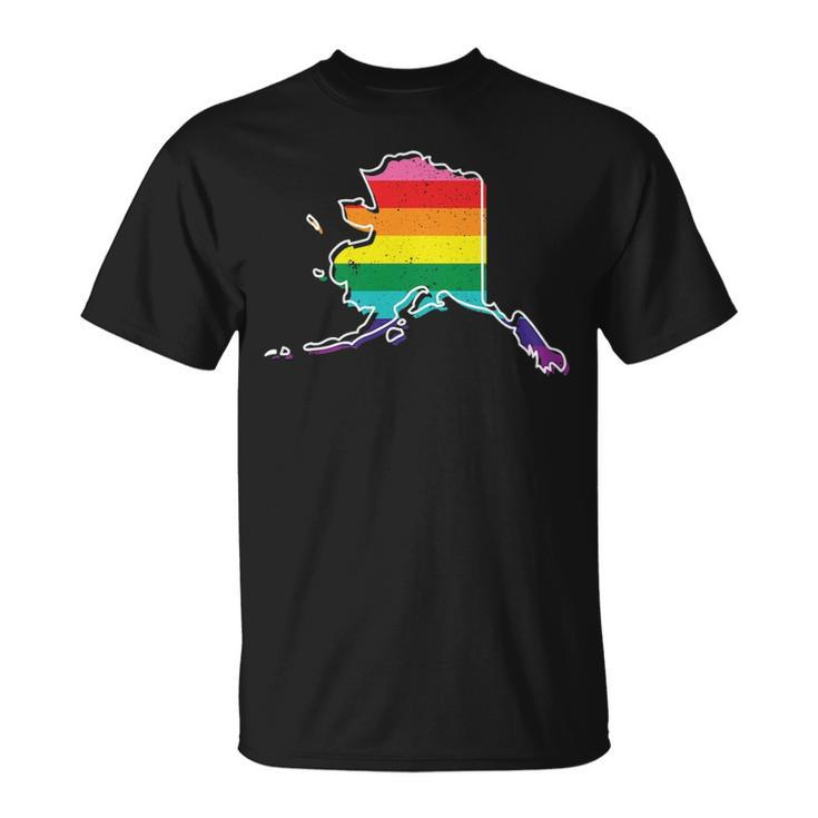 Rainbow Alaskan Gay Pride Flag Vintage T-Shirt