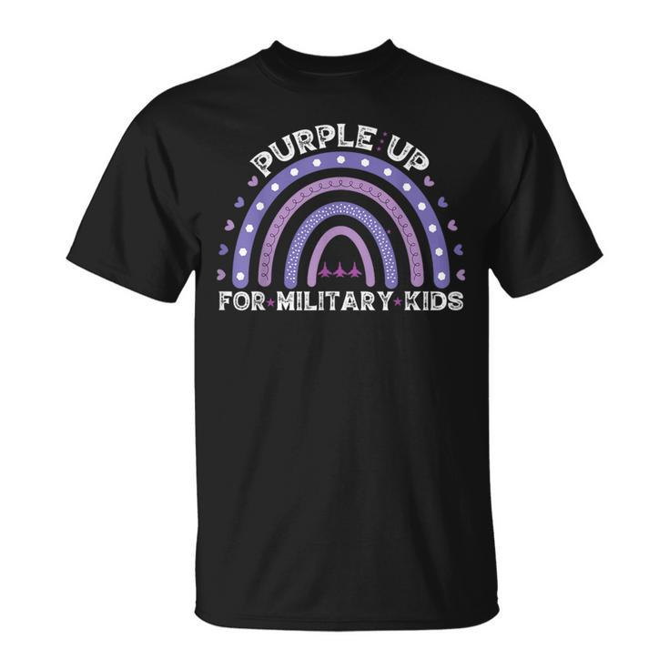 Rainbow Purple Up Military Child Awareness T-Shirt