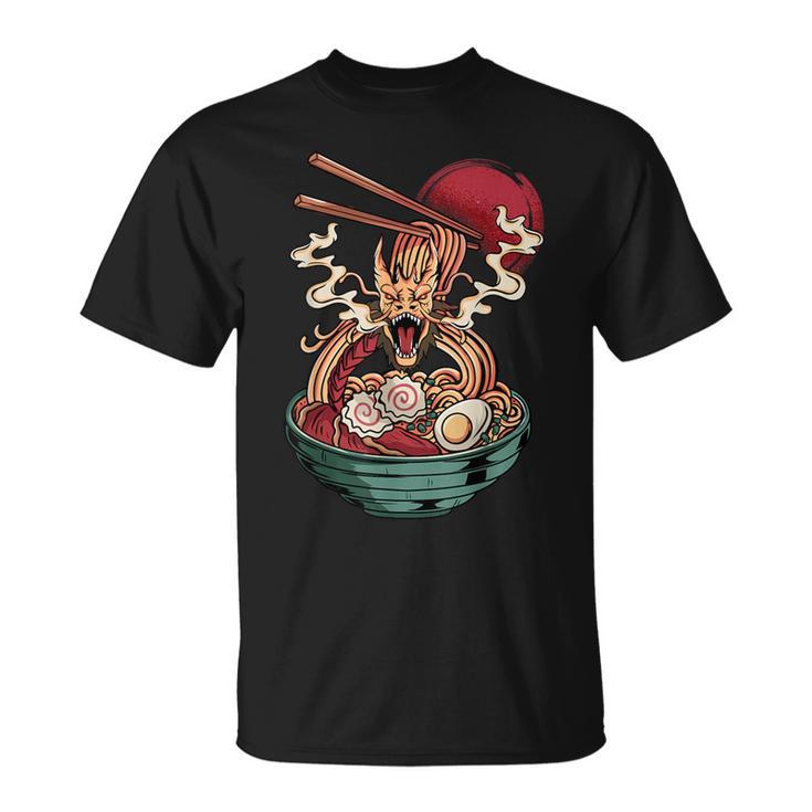 Ramen Noodles Dragon Anime Japanese Kawaii T-Shirt