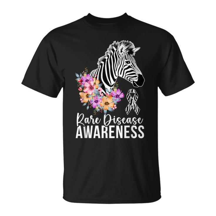 Rare Disease Awareness Zebra Rare Disease Warrior T-Shirt
