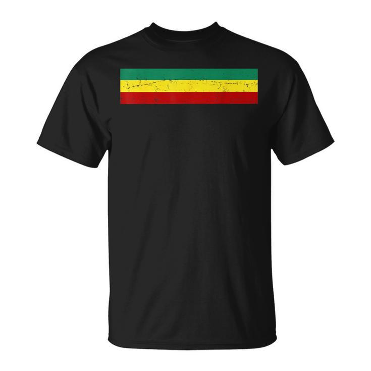 Rasta Flag Colors Stripe Reggae Jamaican Vintage T-Shirt