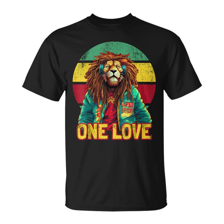 Rasta Lion Reggae Music One Love Graphic T-Shirt