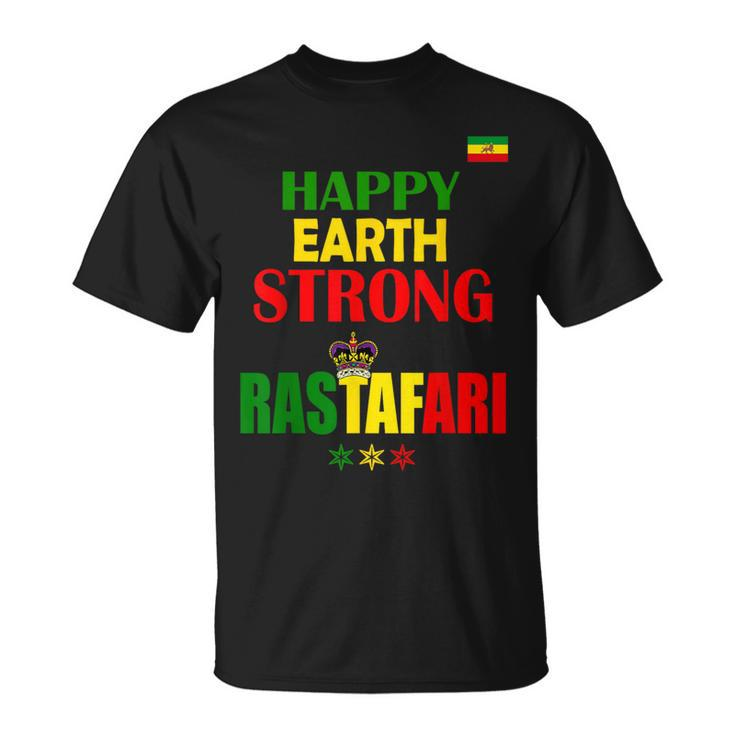 Rastafari Happy Birthday Ethiopian Flag Rastafarian T-Shirt