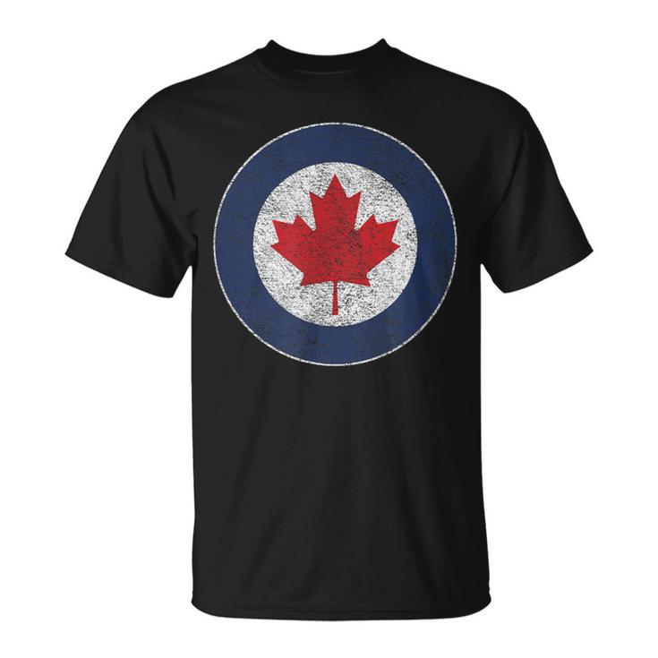 Rcaf Royal Canadian Air Force Roundel Maple Leaf T-Shirt