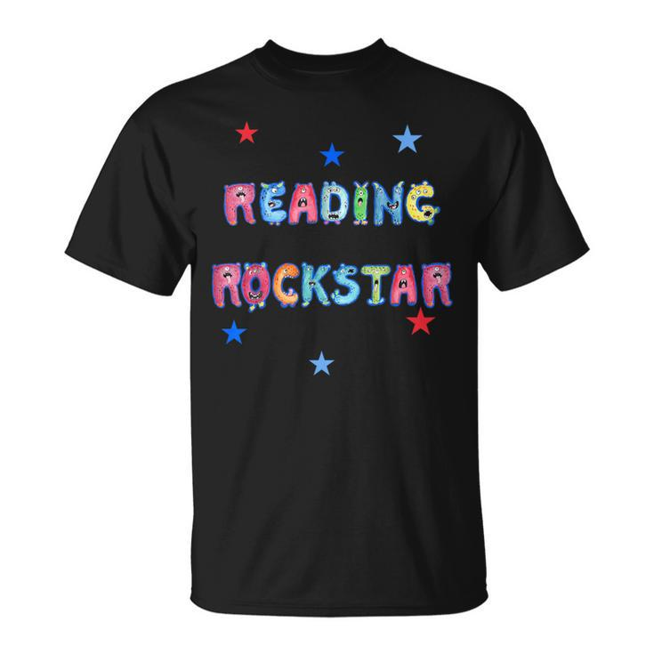 Reading Rockstar Cool Monster Alphabet Letters T-Shirt