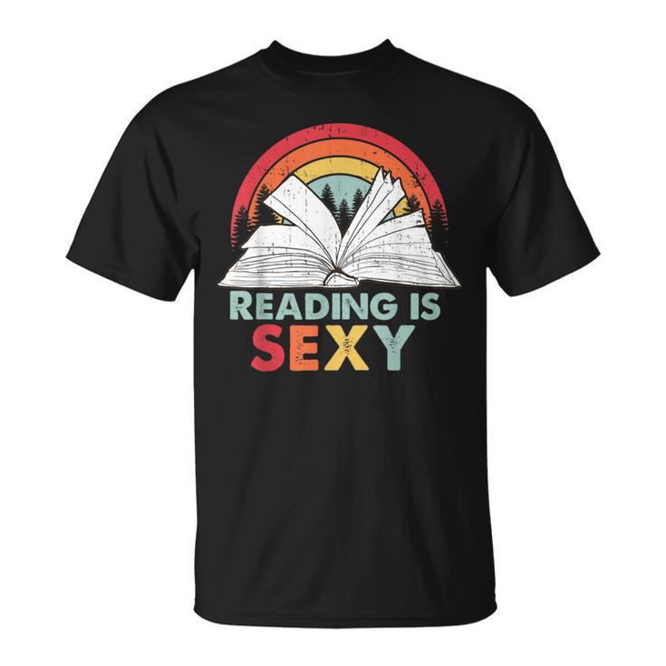 Reading Is Sexy Vintage Flower Book Retro Reader Book Lover T-Shirt