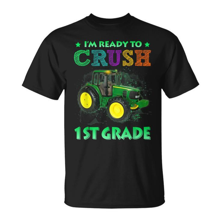 Ready To Crush 1St Grade Tractor Back To School T-Shirt