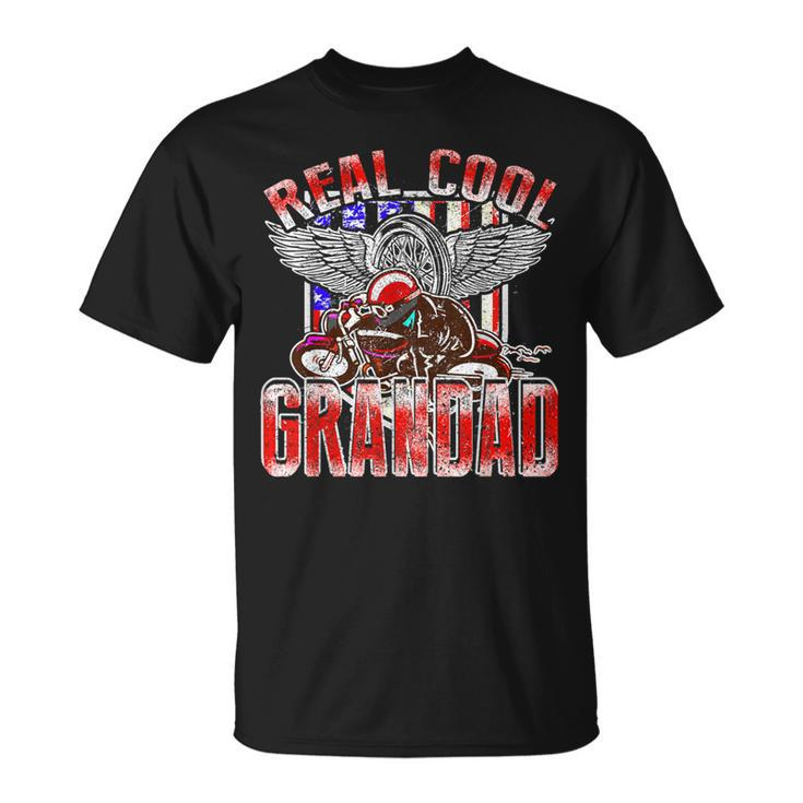 Real Cool Grandad Biker Racing For Fathers Day T-Shirt