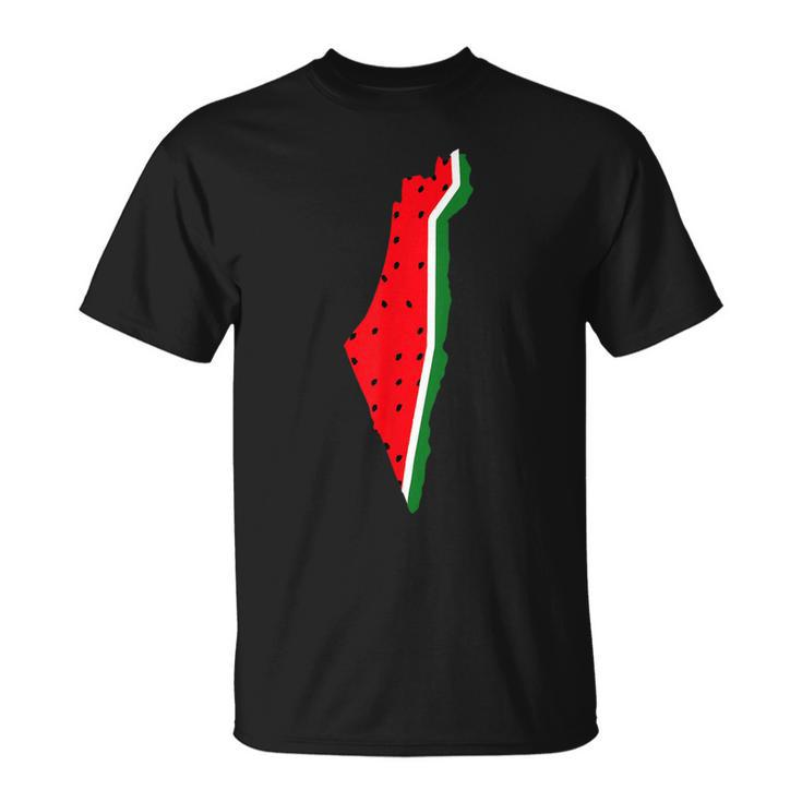 Real Palestine Watermelon Map T-Shirt