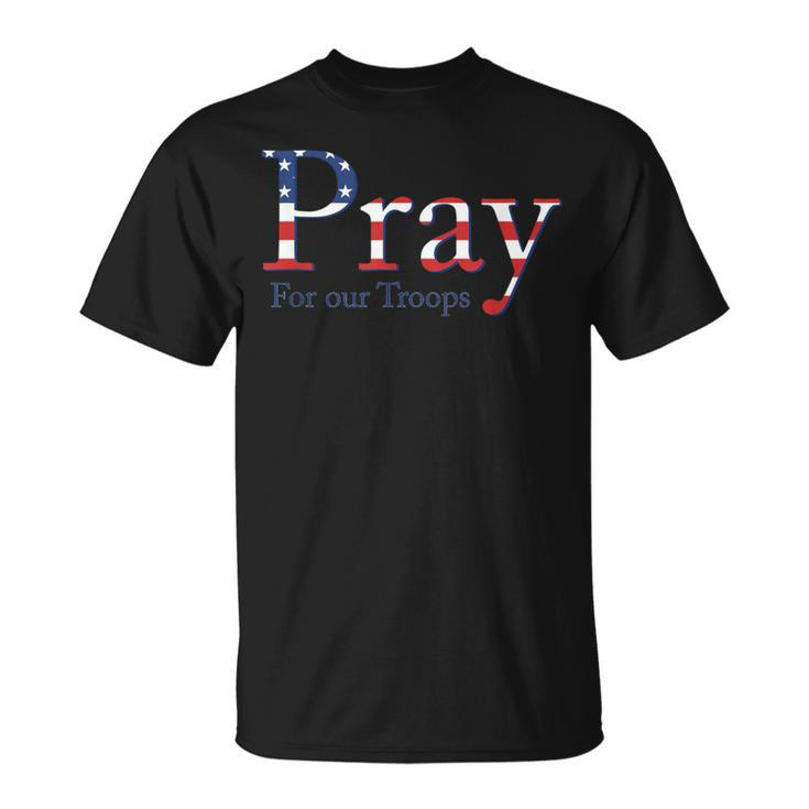 Red Friday Military Patriotic Pray For Our Troops Deployed T-Shirt