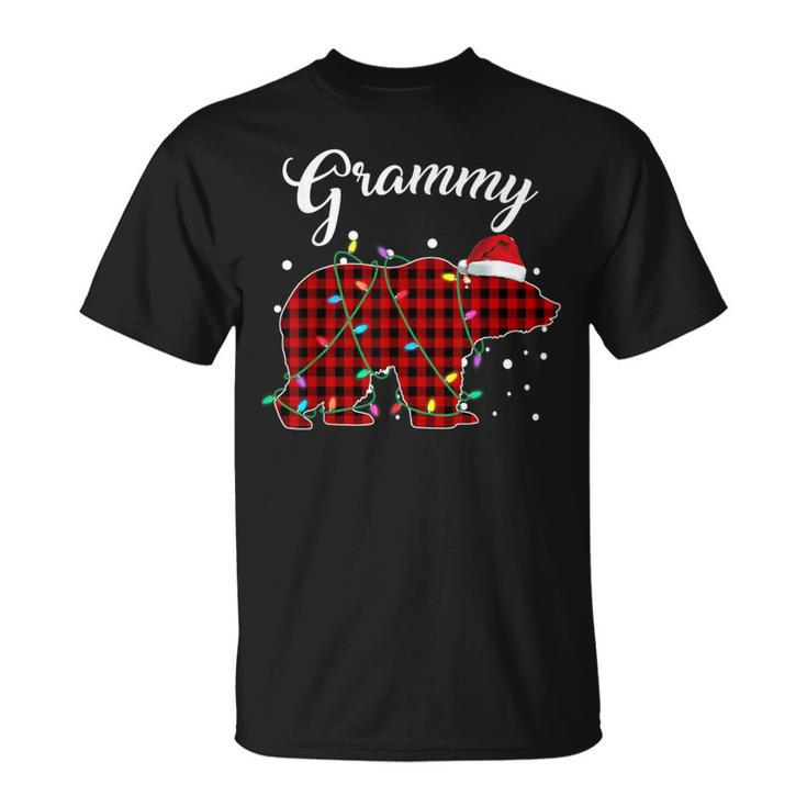 Red Plaid Grammy Bear Matching Buffalo Pajama T-Shirt