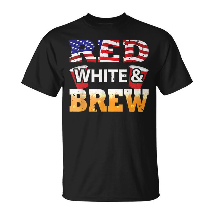 Red White And Brew Grunge Flag T-Shirt