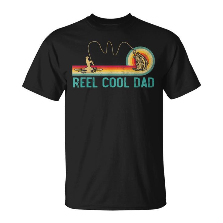 Reel Cool Dad Vintage Retro Fishing Fisherman Dad T-Shirt