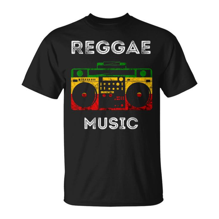 Reggae Music Musicbox Boombox Rastafari Roots Rasta Reggae T-Shirt