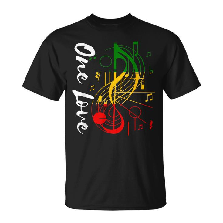 Reggae Rastafari Roots One Love Rastafarian Reggae Music T-Shirt