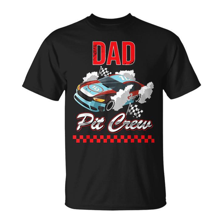 Rennwagen Geburtstagsfeier Rennen Familie Papa Pit Crew Männer Junge T-Shirt