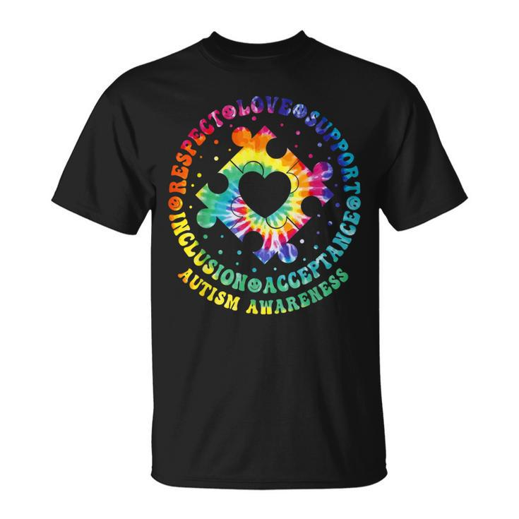 Respect Love Support Acceptance Autism Awareness Puzzle T-Shirt