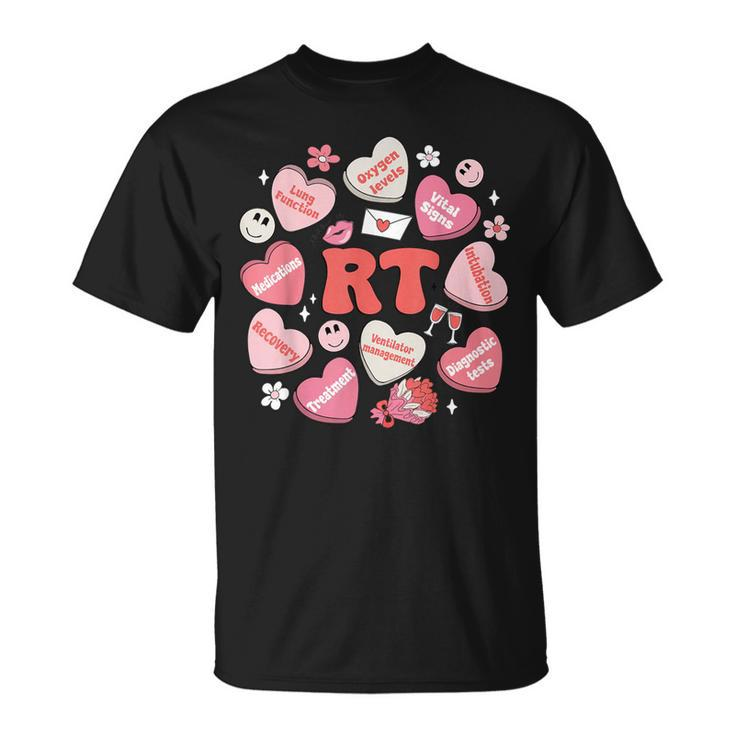 Respiratory Therapy Rt Valentine's Day Candy Heart T-Shirt