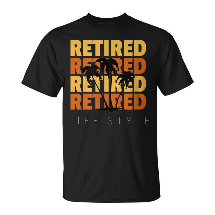 Retired Vacation Tropical Beach Lifestyle Retirement T-Shirt