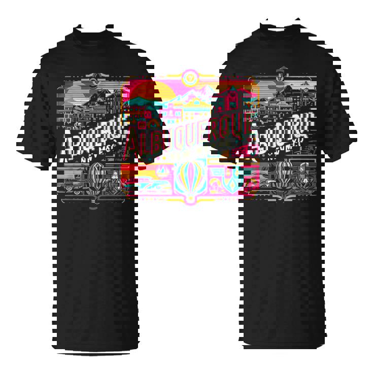 Retro 80S 90S Albuquerque New Mexico Travel Souvenir T-Shirt