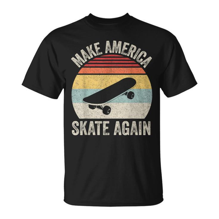 Retro Make America Skate Again Skateboard Skateboarding T-Shirt