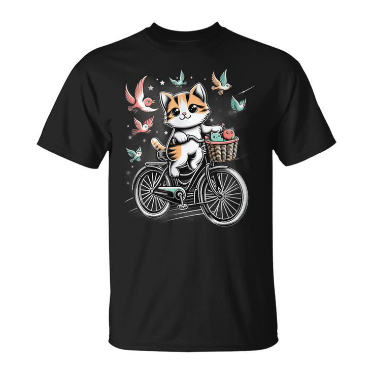 Retro Bike Cat Lover Cycling Vintage Bicycle T-Shirt