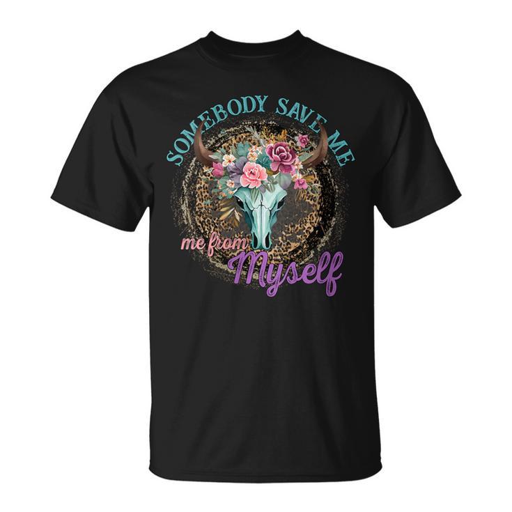 Retro Cowgirl Somebody Save Me Country Music Women T-Shirt