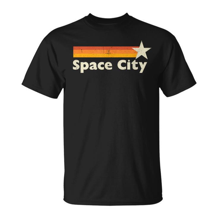 Retro Distressed Houston Baseball Space City T-Shirt