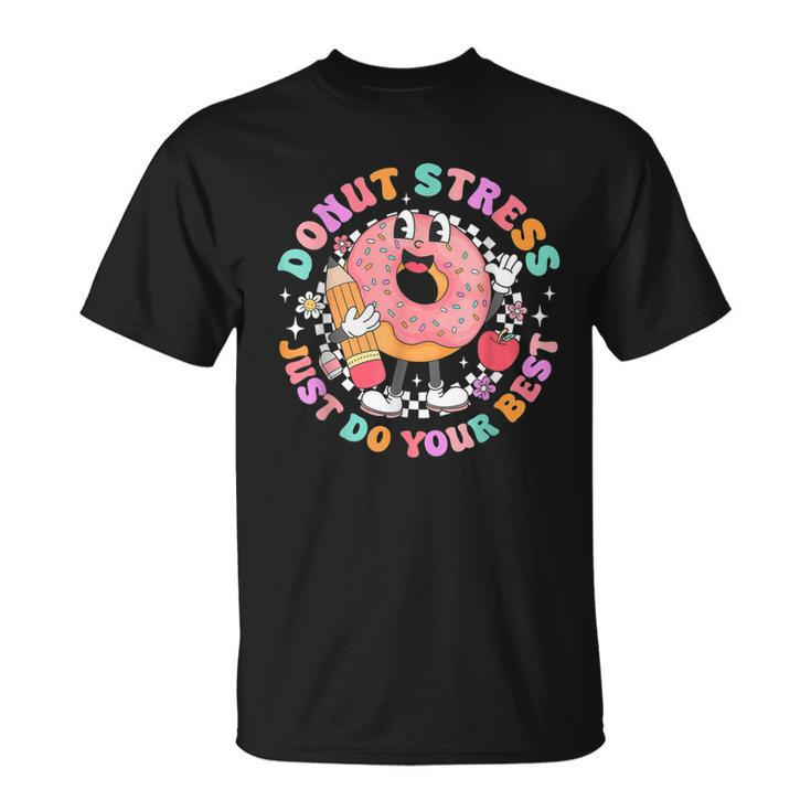 Retro Donut Stress Just Do Your Best Staar Testing T-Shirt
