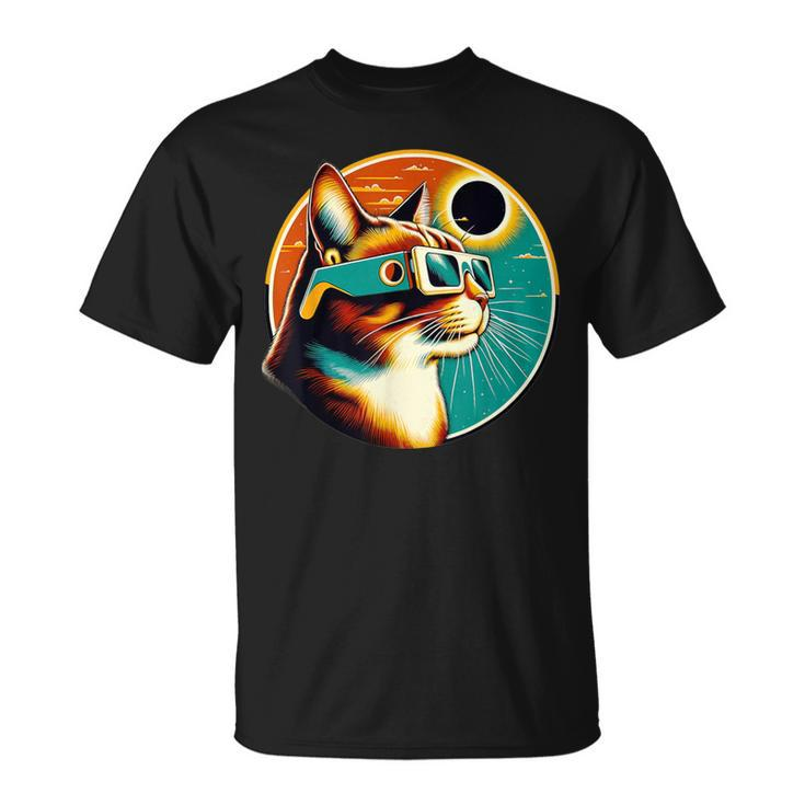 Retro Eclipse  Cat With Eclipse Glasses Cat Lover T-Shirt