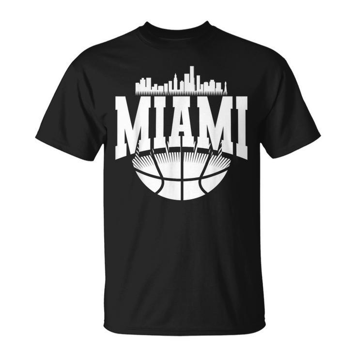 Retro Florida Souvenir Basketball Sports Cityscape Image Top T-Shirt