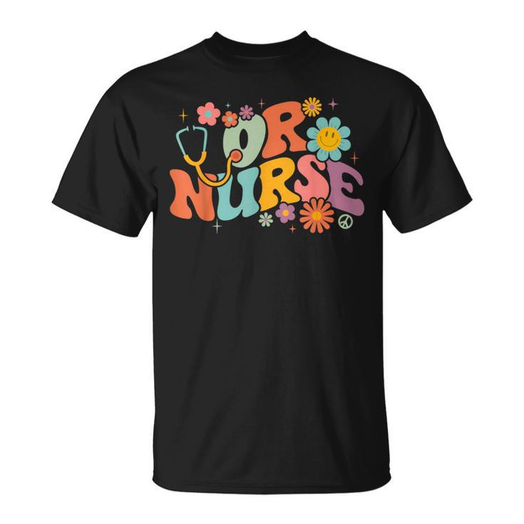 Retro Groovy Or Nursing School Medical Operating Room Nurse T-Shirt