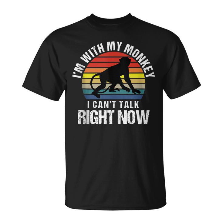 Retro I'm With My Monkey Mom Monkey Dad T-Shirt