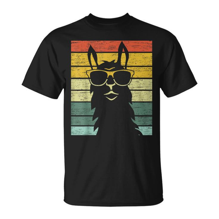 Retro Lama Alpaca With Sunglasses Used Look Vintage T-Shirt