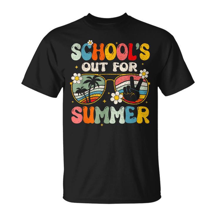 Retro Last Day Of School Schools Out For Summer Teacher T-Shirt